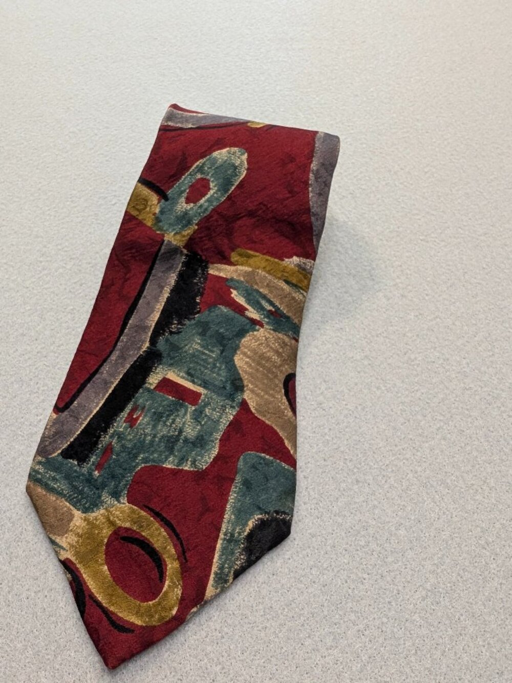 Vintage Zylos George Machado 90s Abstract Silk Tie